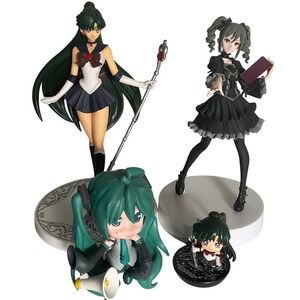 Anime Figure Lot Sailor Moon Pluto Ranko Kanzaki Hatsune Miku Banpresto 2015 4pc